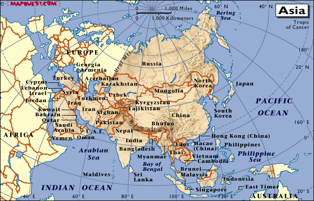 Asia Surf Trip Destination Map