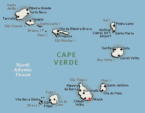 Cape Verde Islands Surf Trip Destinations Map