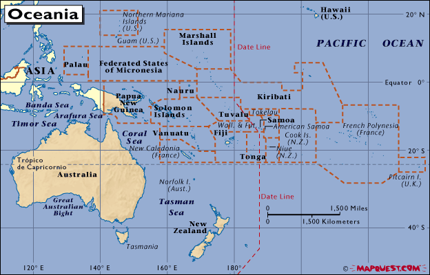 South Pacific Islands Surf Trip Destintions Map