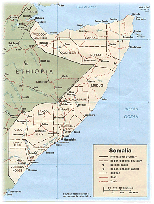 Somolia Surf Trip Destinations Map