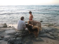 Mark, Buddy, Ariel and Chase Cleaning Fish