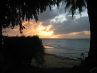 Sunset View From the Kawela Bay Beach House Yard