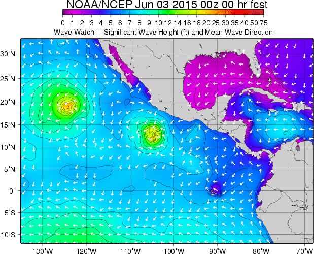 West Coast US, North East Pacific Animated Swell Model